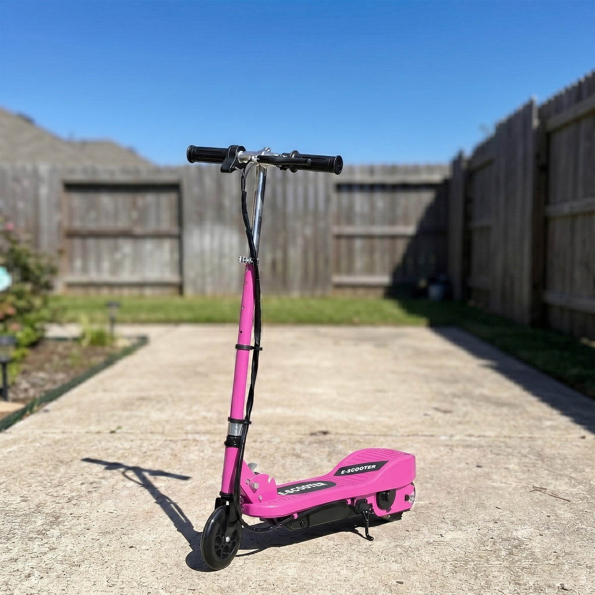 HOMCOM Foldable Electric Kids Scooter, Ride-on for Ages 7-14 Years, Pink