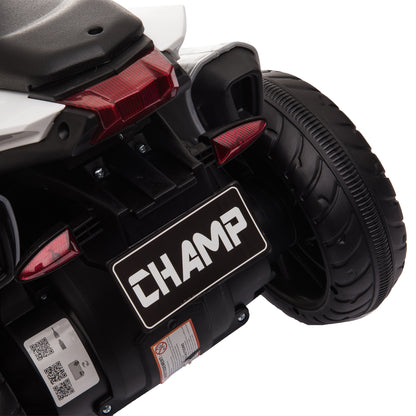 HOMCOM Kids Electric Motorcycle, 6V Ride on Motorcycle with 3 Wheels, LED Headlight, Music, Horn for Boys Girls 3-5 Y, Black