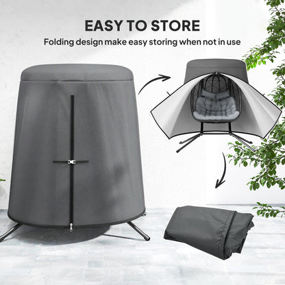 Outsunny 196 x 230 cm Hanging Egg Chair Protective Cover - Grey