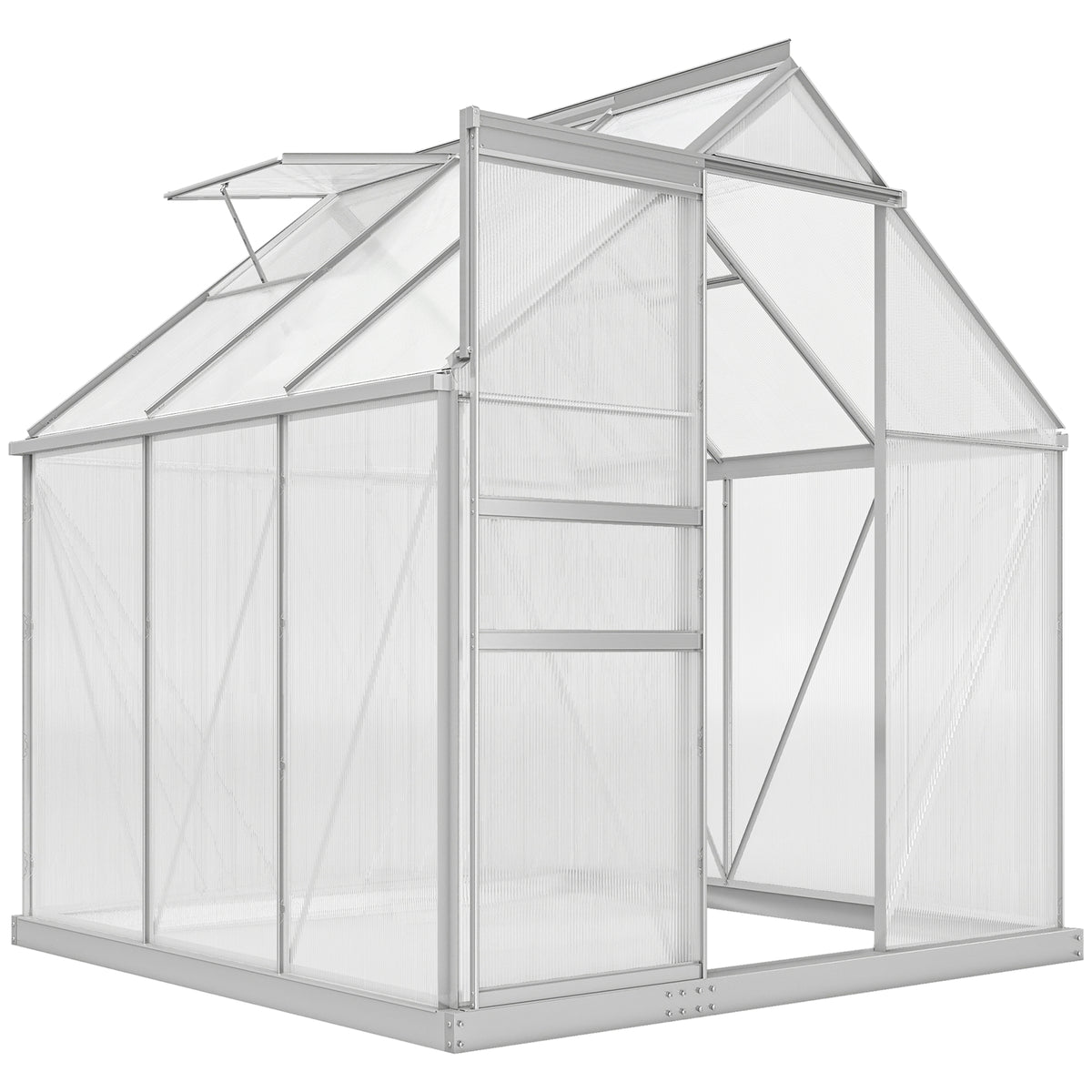 Outsunny 190 x 190cm Walk-In Polycarbonate Greenhouse