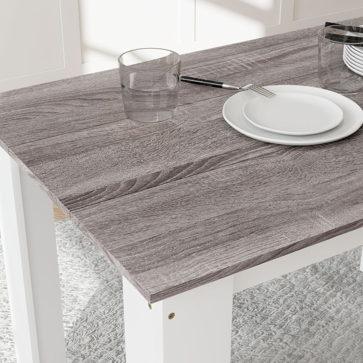 HOMCOM Dining Table for 4-6 People, Kitchen Table with Wood Effect for Dining Room, Grey