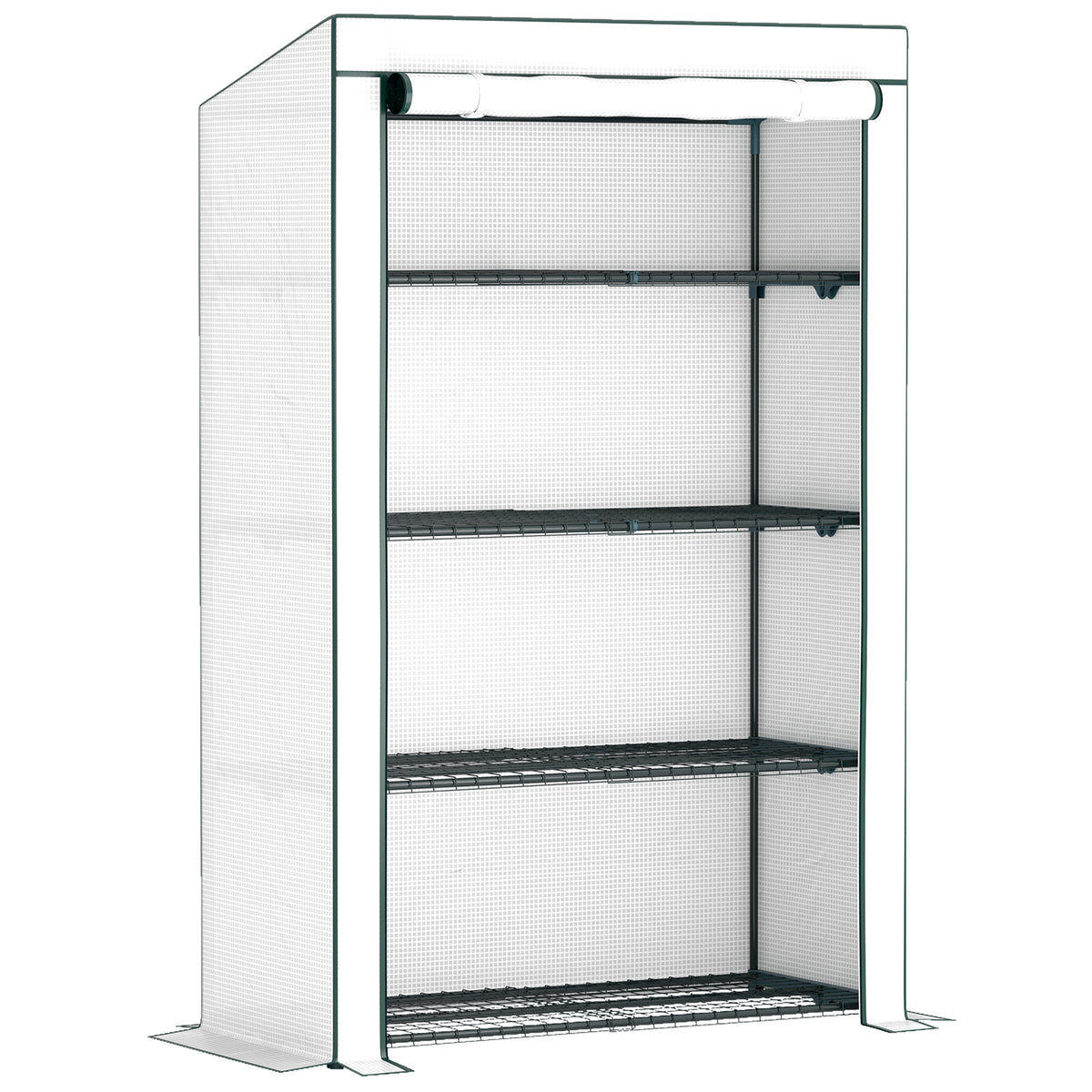 Outsunny Four-Tier Mini Greenhouse - Green/White