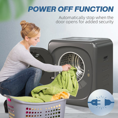 HOMCOM 2.5 kg Compact Tumble Dryer, with UV Sterilisation - Grey
