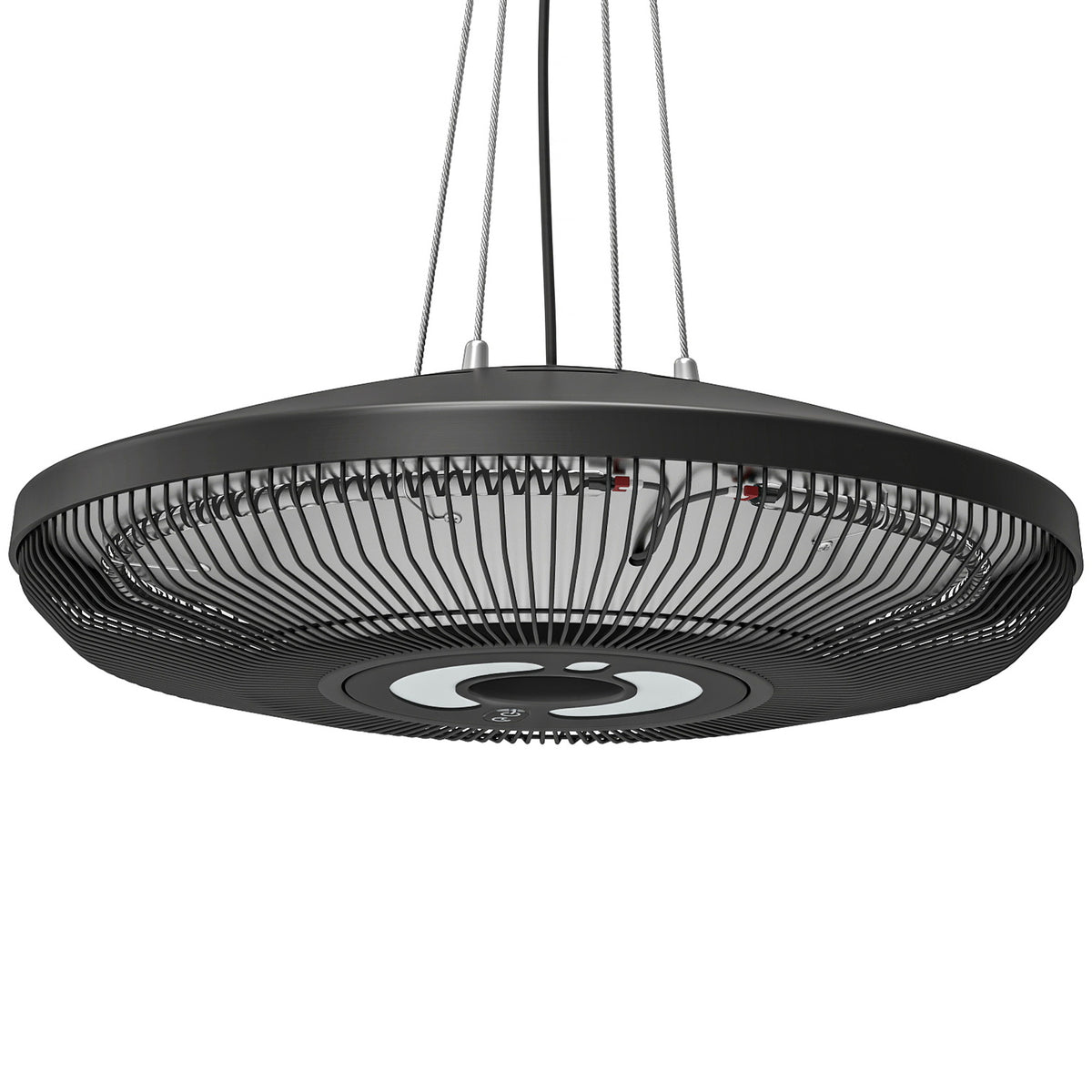 Outsunny Hanging Electric Patio Heater with LED Light, 1000/2000 W IP65 Outdoor Infrared Heater with Touch/Remote Control, Black