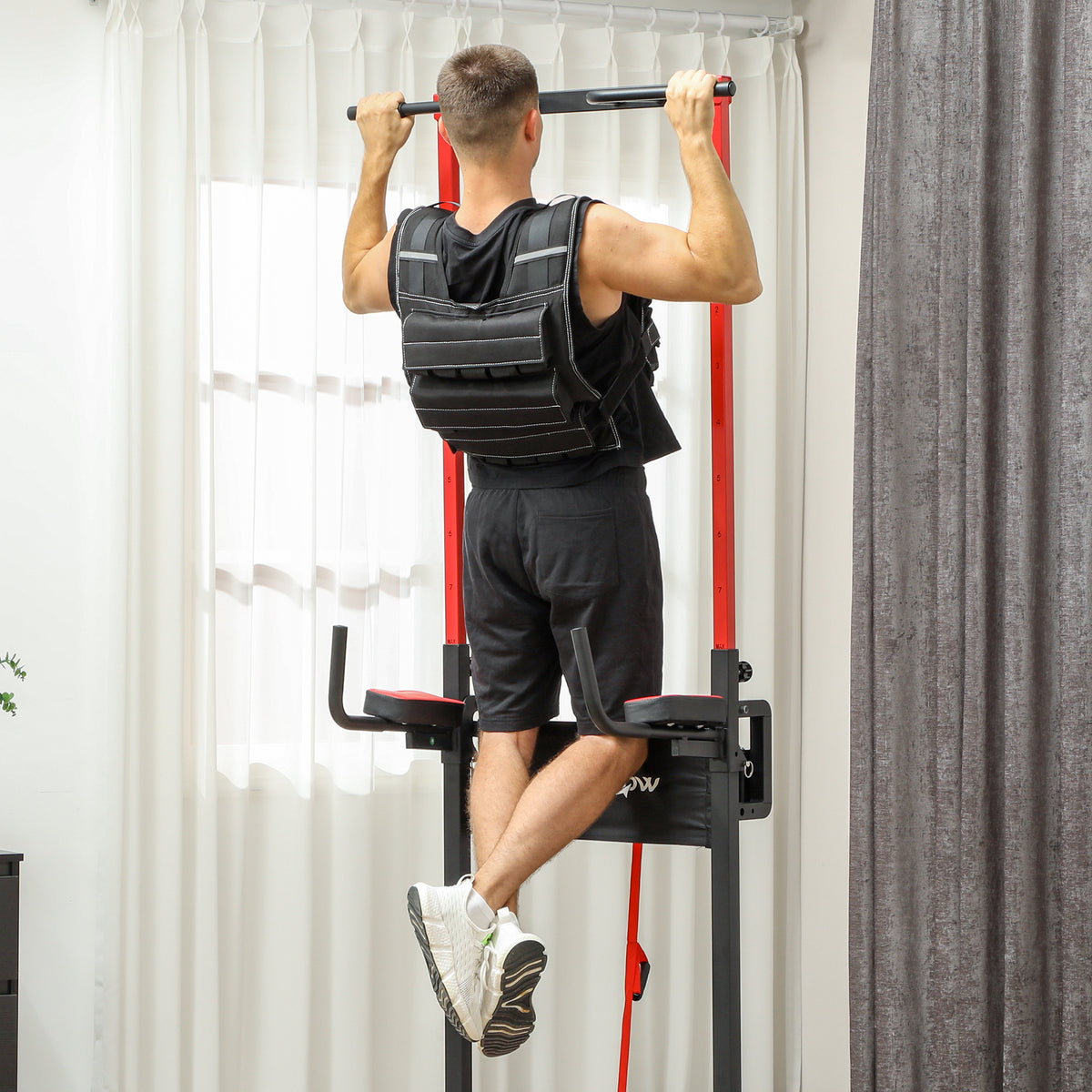 SPORTNOW 15KG Adjustable Weighted Vest, Running Weight Vest, with 30 Metal Weights, Reflective Strips, for Running, Exercise