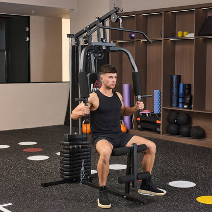 HOMCOM Multifunction Home Gym Machine, with 45kg Weight Stacks, for Strength Training