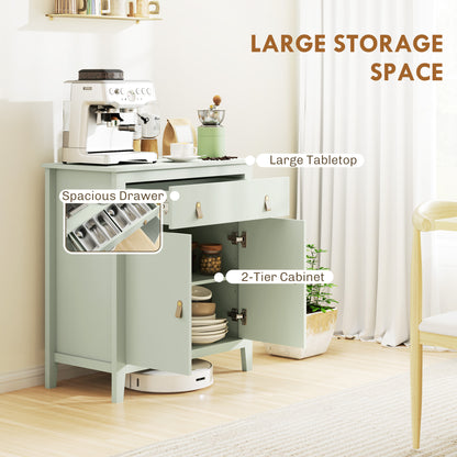 HOMCOM Farmhouse Style Sideboard - Light Green