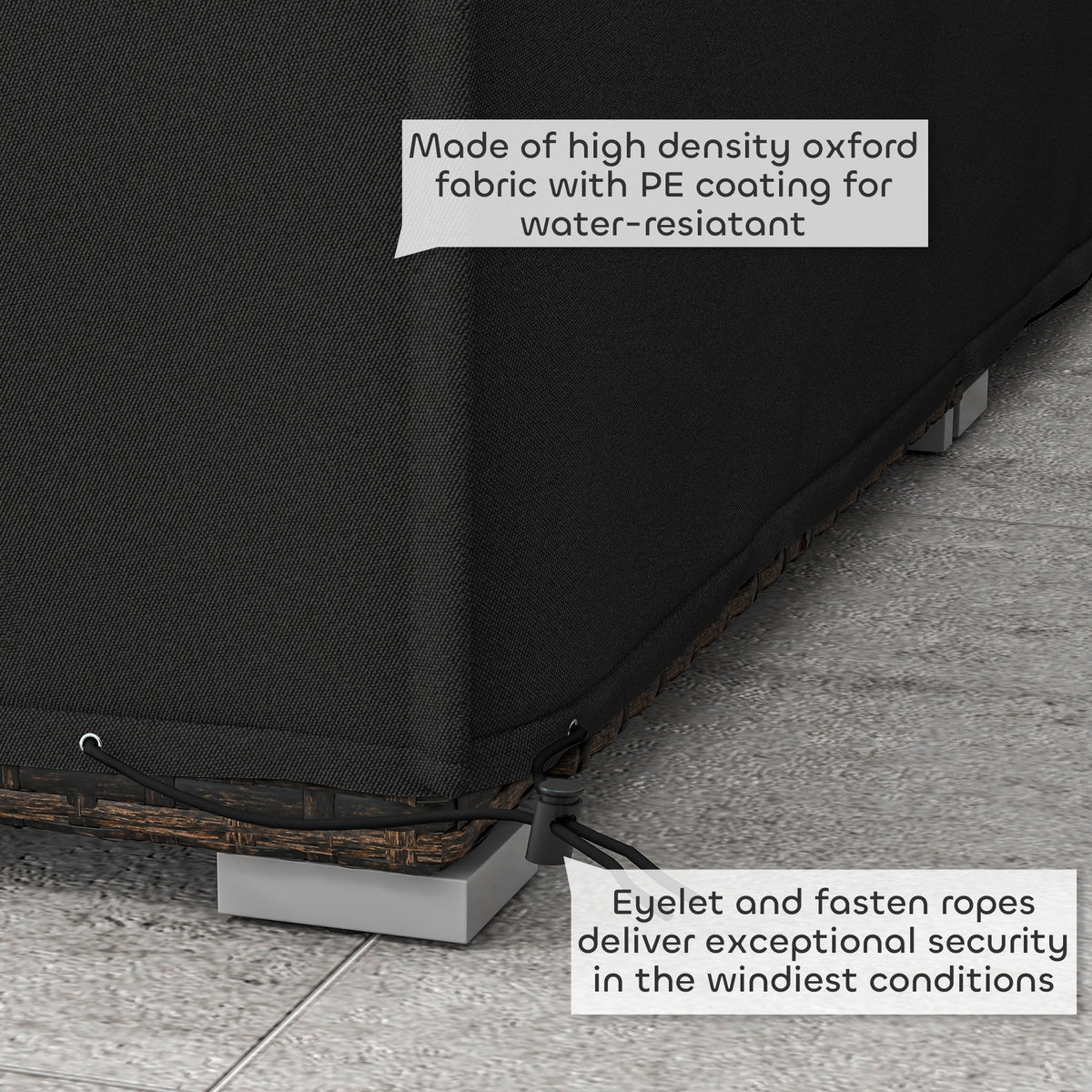 Outsunny 155 x 222cm Waterproof Furniture Cover - Black