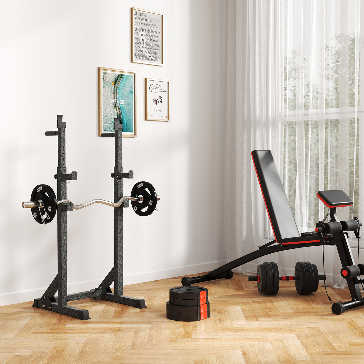SPORTNOW Weight Plates Set, with Two 5kg and Two 2.5kg weights, Black