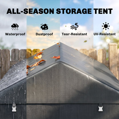 Outsunny 2.2 x 1.6 m Outdoor Storage Tent, with Accessories - Dark Grey