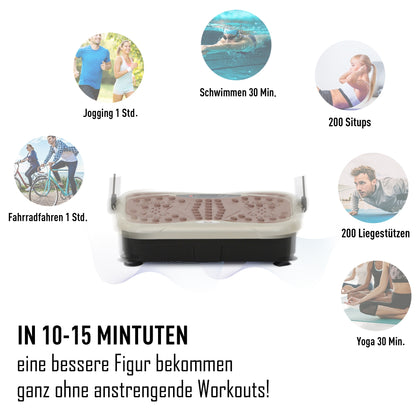HOMCOM Vibration Plate Exercise Machine, Quiet Vibrating Plate for Weight Loss and Lymphatic Drainage with Resistance Bands, Remote Control, 99 Speed Levels