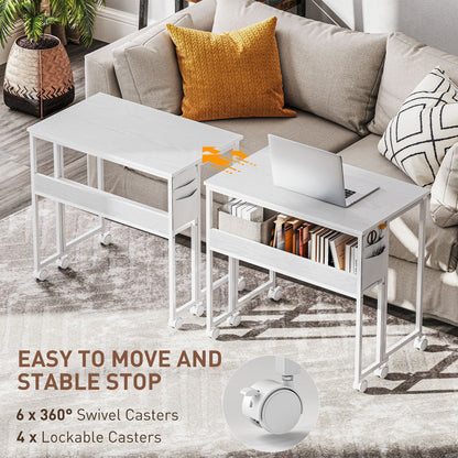 HOMCOM 80 cm Drop Leaf Writing Work Desk - White
