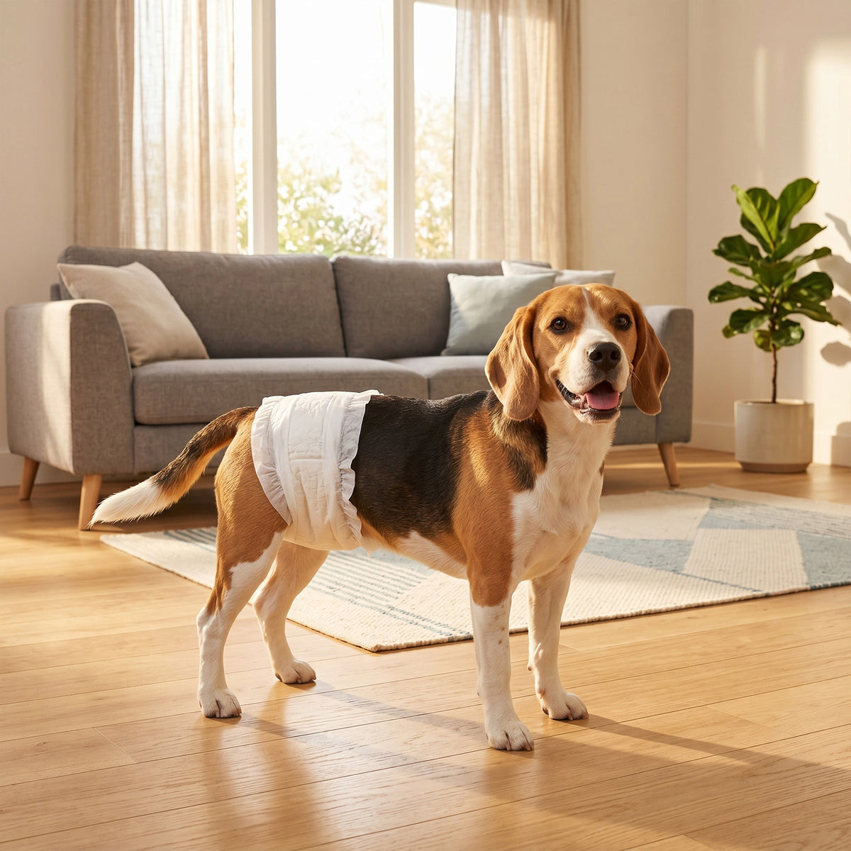 PawHut Dog Diapers Super Absorbent Leak-Proof Dog Nappies for Male Dogs Size L 62-80 cm Waist