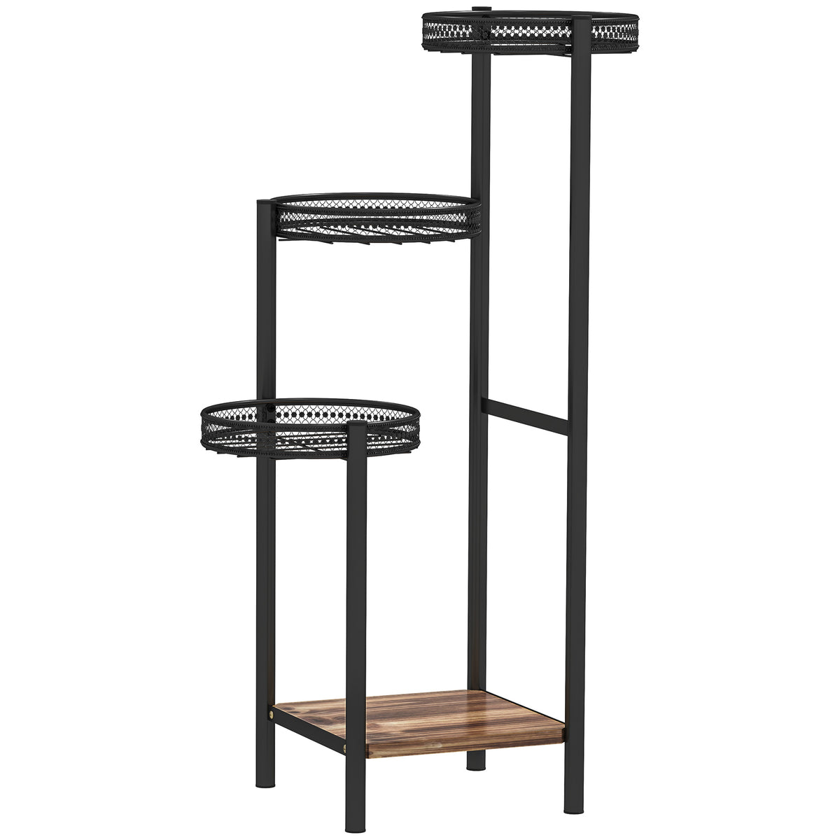 Outsunny Four-Tier Steel Plant Stand - Black