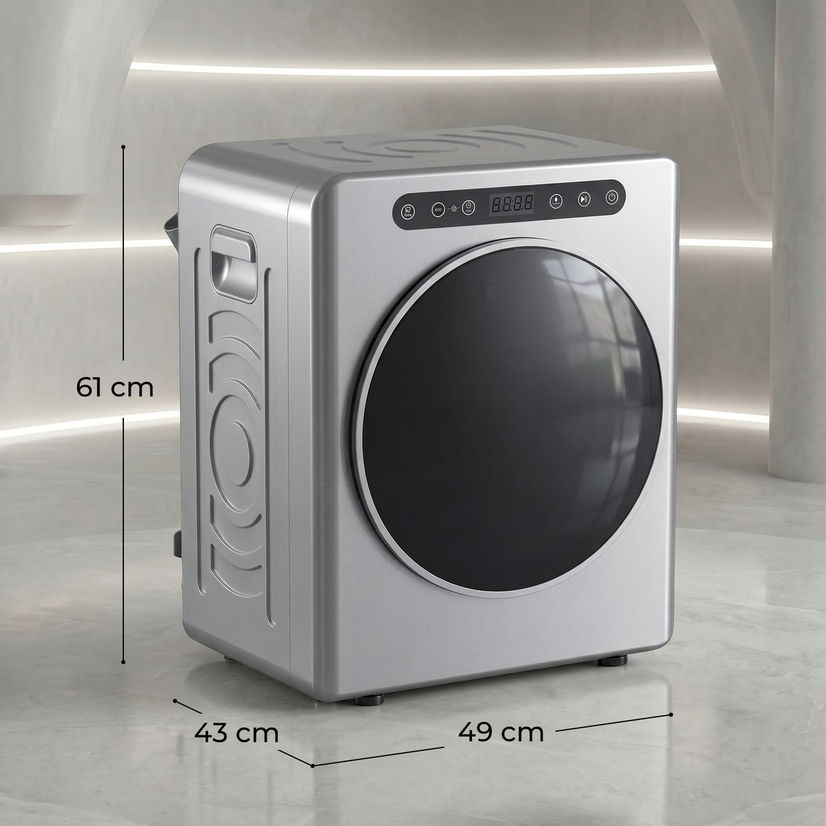 HOMCOM 5 kg Compact 40-60℃  Tumble Dryer - Silver Tone