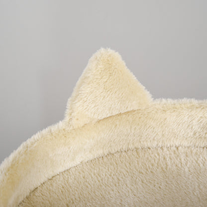 PawHut 104 cm Cat Tree, Cat Condo Tree Tower, Cat Activity Centre with Scratching Posts, Plush Perches, Hanging Ball - Cream White