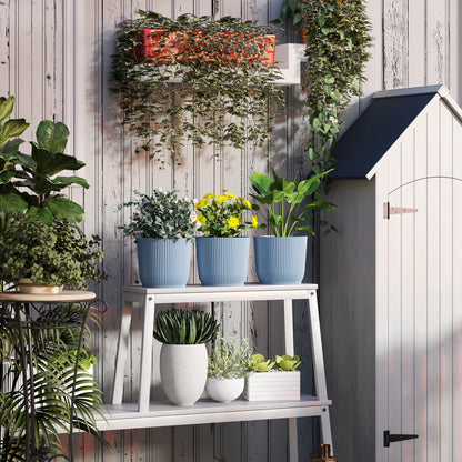 Outsunny Set of Three Ф22cm Planters - Blue