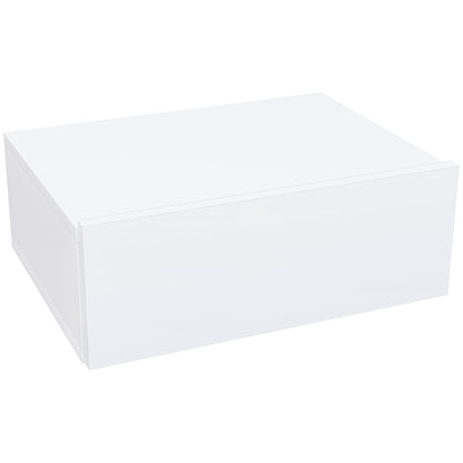 HOMCOM Floating Bedside Table, Wall-Mounted Nightstand with Storage Drawer, Small Side End Table for Bedroom, White