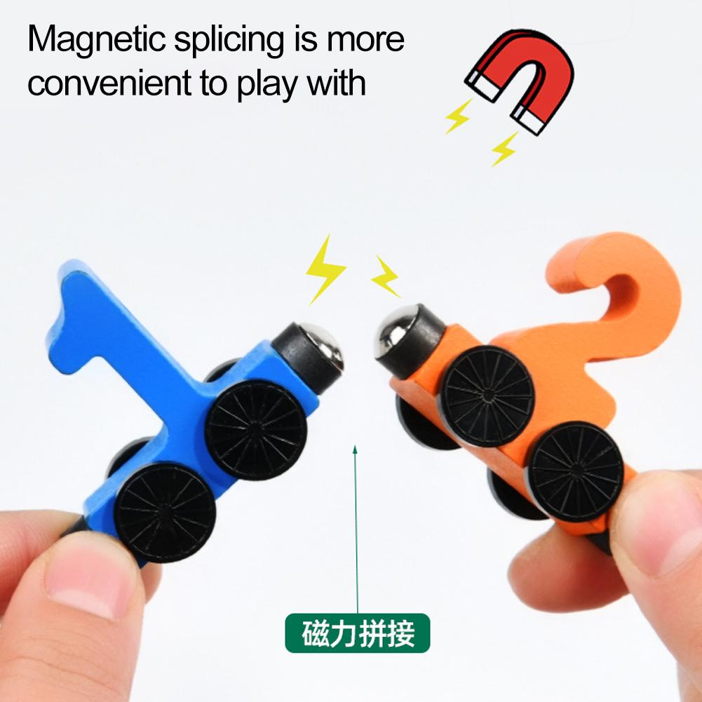 Colorful Building Blocks Number Digital Magnetic Wooden Train Toys Educational Hand-eye Coordination Magnetic Digital Train