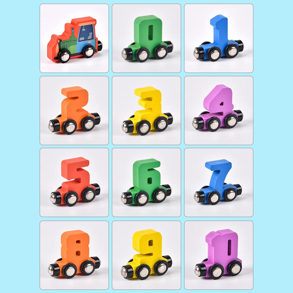 Colorful Building Blocks Number Digital Magnetic Wooden Train Toys Educational Hand-eye Coordination Magnetic Digital Train