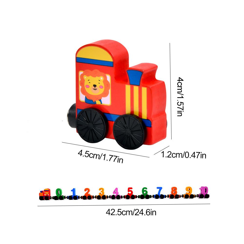 Colorful Building Blocks Number Digital Magnetic Wooden Train Toys Educational Hand-eye Coordination Magnetic Digital Train