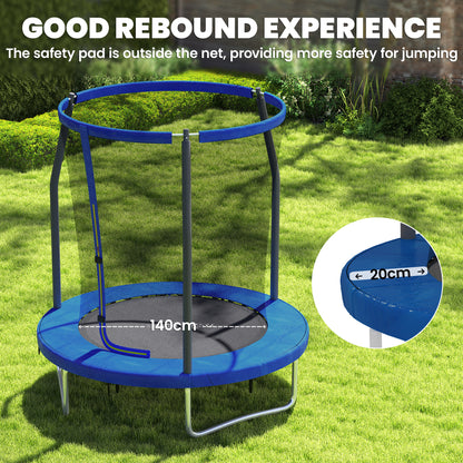 SPORTNOW 6ft Trampoline with Safety Enclosure Net, Steel Frame Outdoor Trampoline, with Edge, Safety Cover