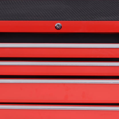 DURHAND 7-Drawer Tool Box on Wheels Tool Cabinet 150 Load with Lockable Swivel Castors, Red