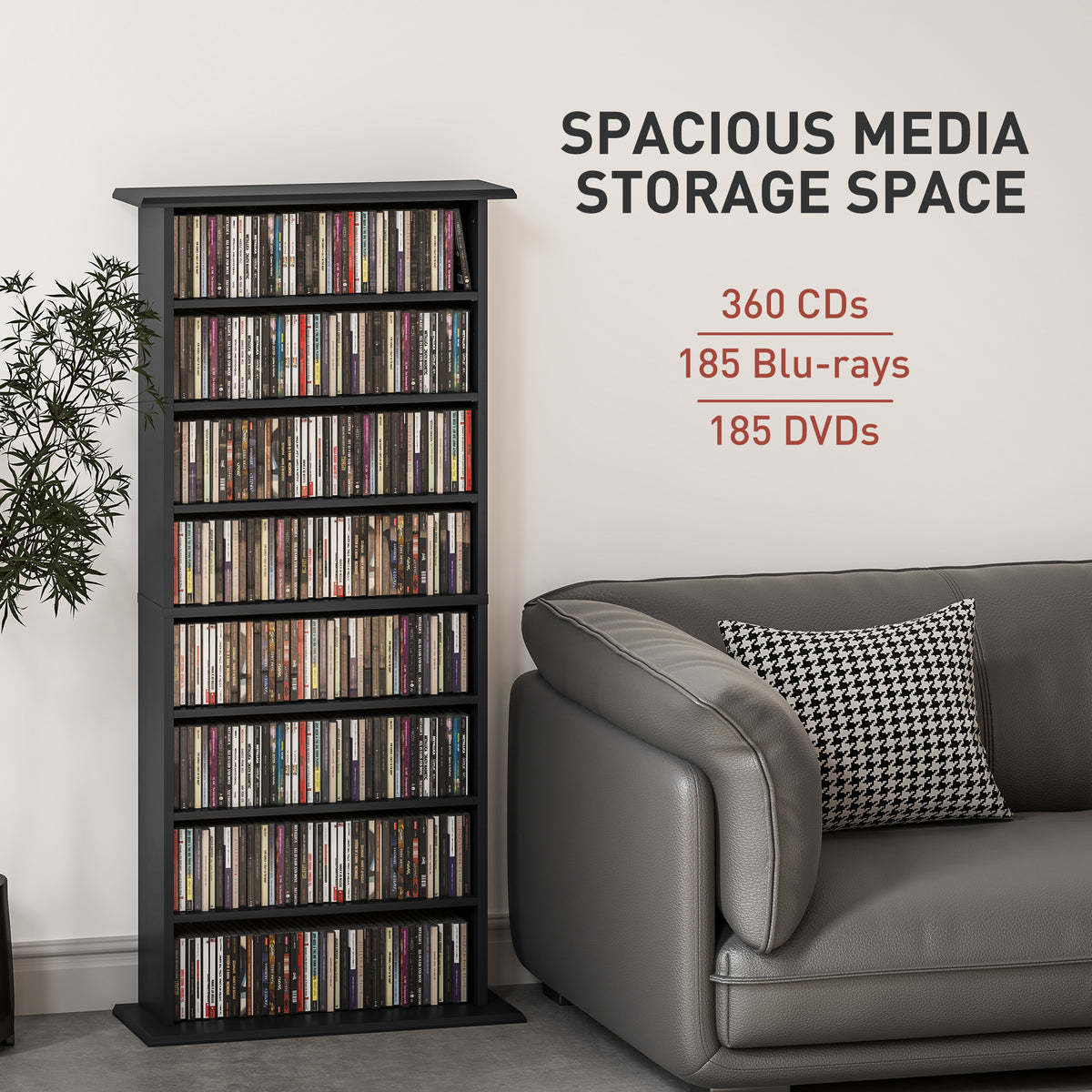 HOMCOM 360 CD Storage Unit - Black