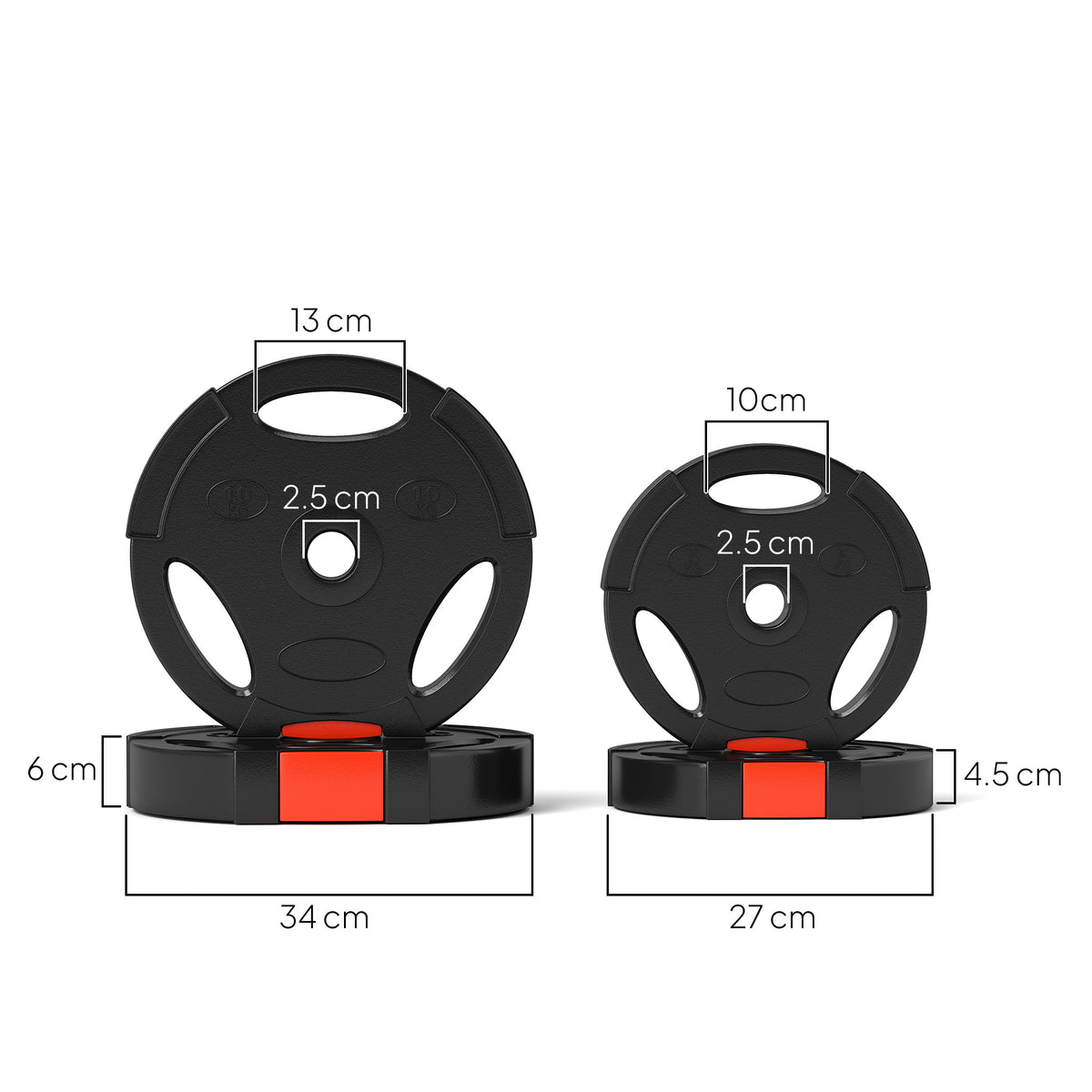 SPORTNOW Weight Plates Set, with Two 10kg and Two 5kg weights, Black