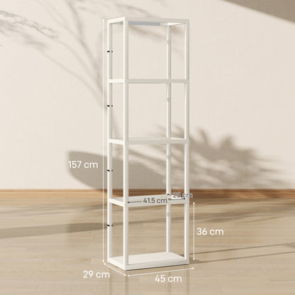 HOMCOM Four-Shelf Floor Lamp - Bleached Oak