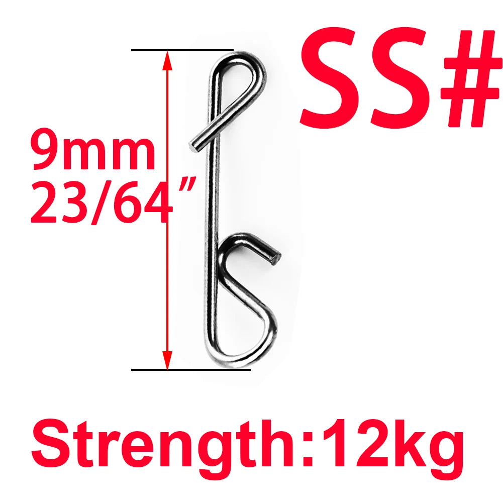 50pcs 1Box Fishing Line Wire Braid Knotless Connector Fishing Lure Hook Barrel Solid Ring Swivel Carp Accessory Fish Tackle Tool