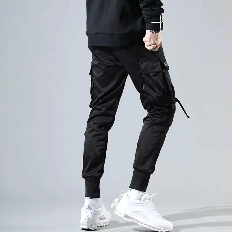 Ribbons Harem Joggers Men Cargo Pants Streetwear 2026 Hip Hop Casual Pockets Track Pants Male Harajuku Fashion Trousers