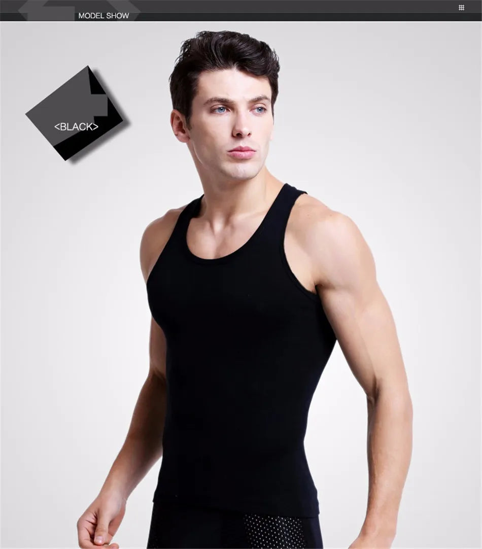 3pcs/lot Man's 100% Cotton Solid Seamless Underwear Brand Clothing Mens Sleeveless Tank Vest Comfortable Undershirt Undershirts