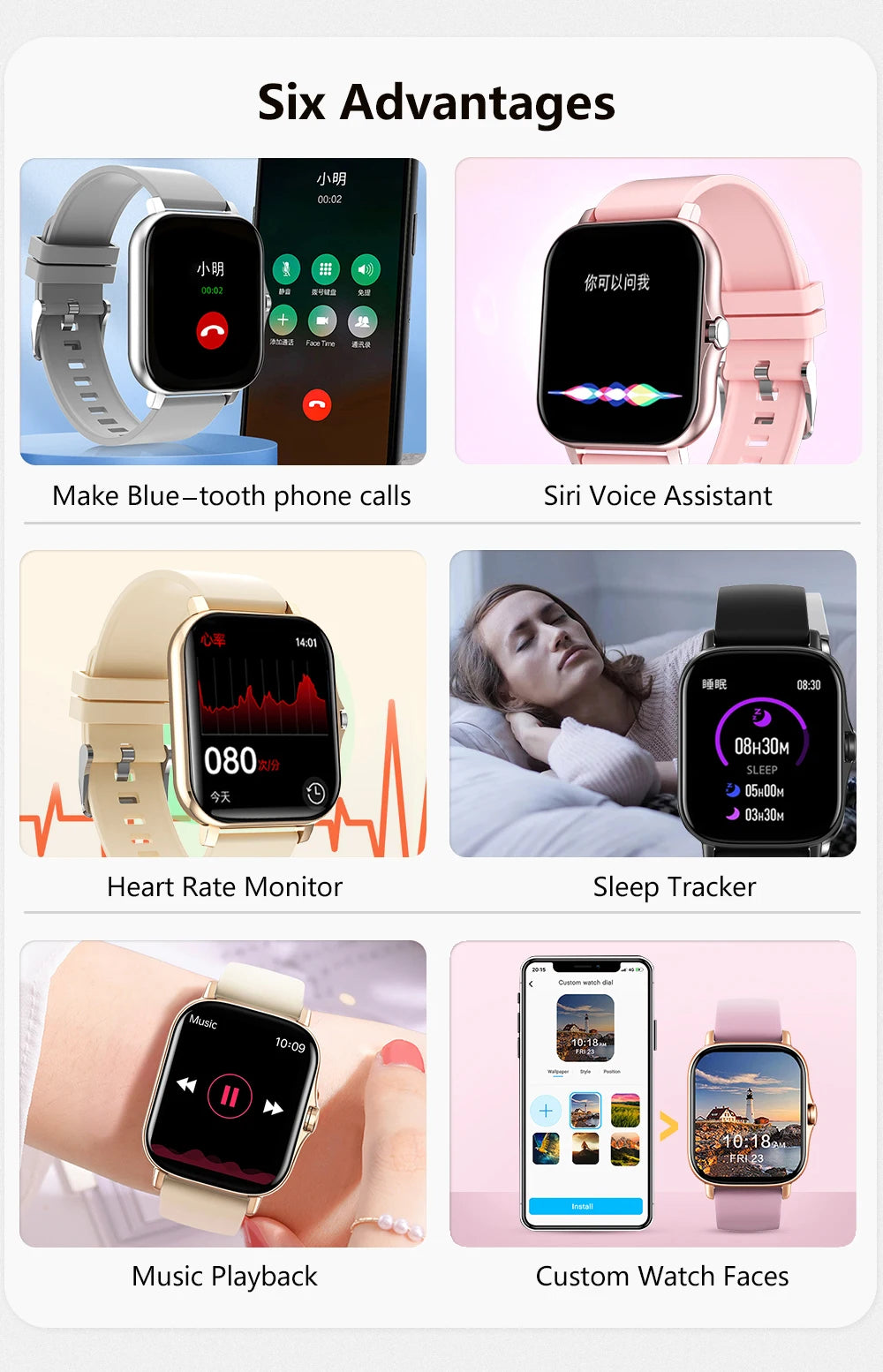 2026 New Multifunctional Smart Watch Men & Women Bluetooth Connected Phone Music Fitness Sports Bracelet Sleep Monitor watch
