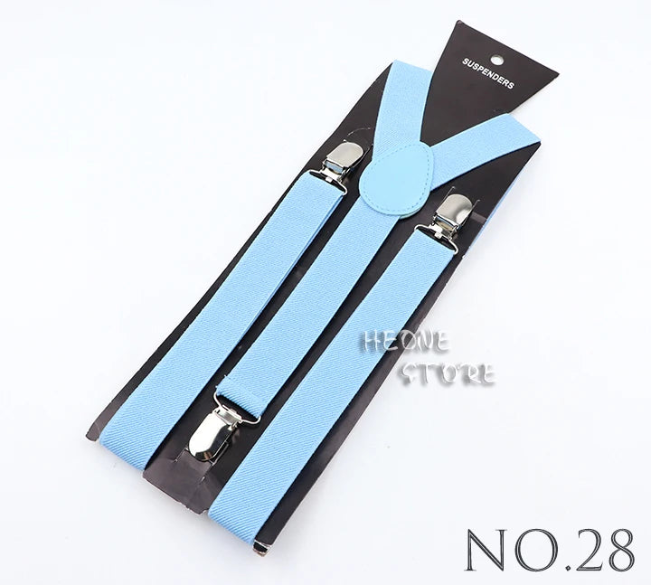 Hot Sale Solid Color Elastic Leather Suspender For Men Women Black Red Sage Green Adjustable Pants Shirt Girl Skirt Accessories
