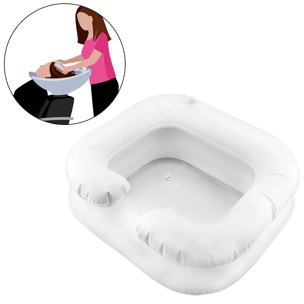 Shampoo Tray Hair Washing Basin for The Disabled Inflatable Shampoo Basin Tub Portable With Drain Tube PVC