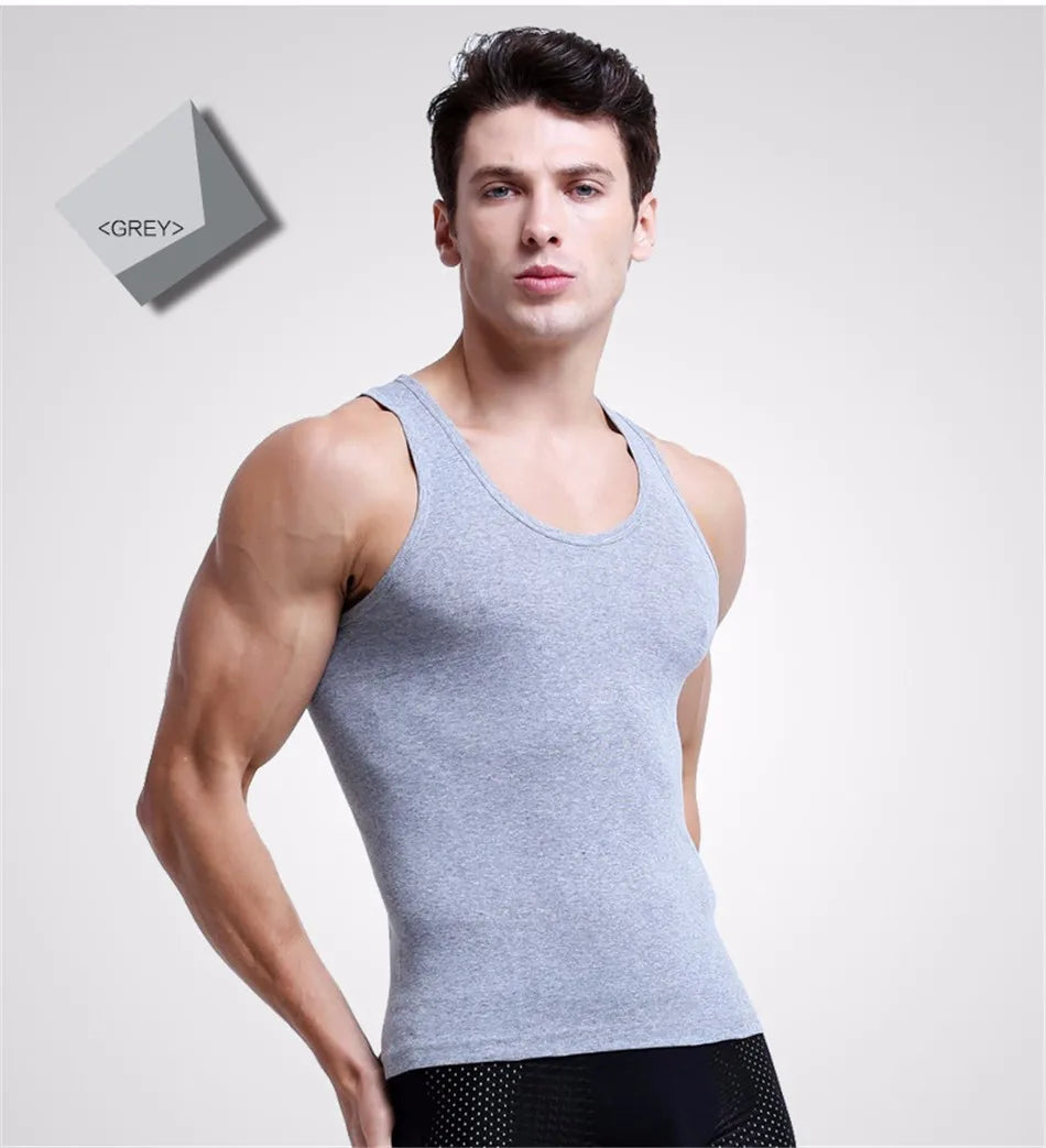 3pcs/lot Man's 100% Cotton Solid Seamless Underwear Brand Clothing Mens Sleeveless Tank Vest Comfortable Undershirt Undershirts
