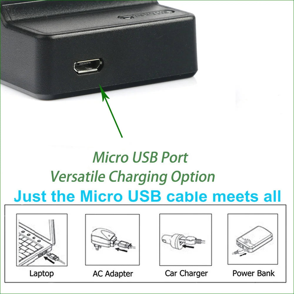 LANFULANG NB-6L / NB-6LH NB 6L Slim Micro USB Battery Charger for Canon PowerShot SX520 SX530 SX540 SX600 SX610 SX700 SX710 HS