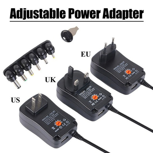 30W Universal AC/DC Adapter Adjustable Power Supply Adaptor Charger 3V 4.5V 5V 6V 7.5V 9V 12V 2.1A For LED Light Bulb Strip CCTV
