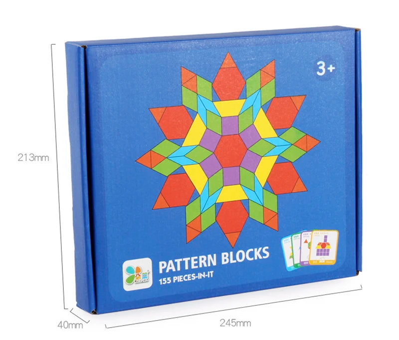 DIY Children's Wooden Toys 155pcs Wooden Jigsaw Puzzle Board Set Colorful Montessori Educational Toys For Children Kids Gift