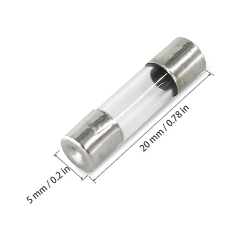 100PCS 5x20mm Fast Glass Fuse Kit In Package 0.2A 0.5A 1A 2A 3A 5A 8A 10A 15A 20A/20V 5*20mm Insurance Tube Package
