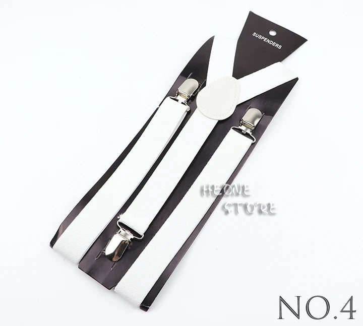Hot Sale Solid Color Elastic Leather Suspender For Men Women Black Red Sage Green Adjustable Pants Shirt Girl Skirt Accessories
