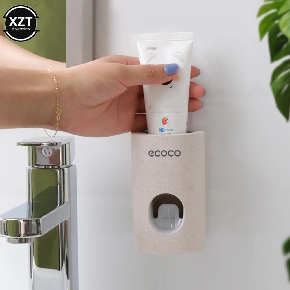 Toothpaste Dispenser Wall Mount Bathroom  Waterproof Toothpaste Squeezer Toothbrush Holde Bathroom Accessories