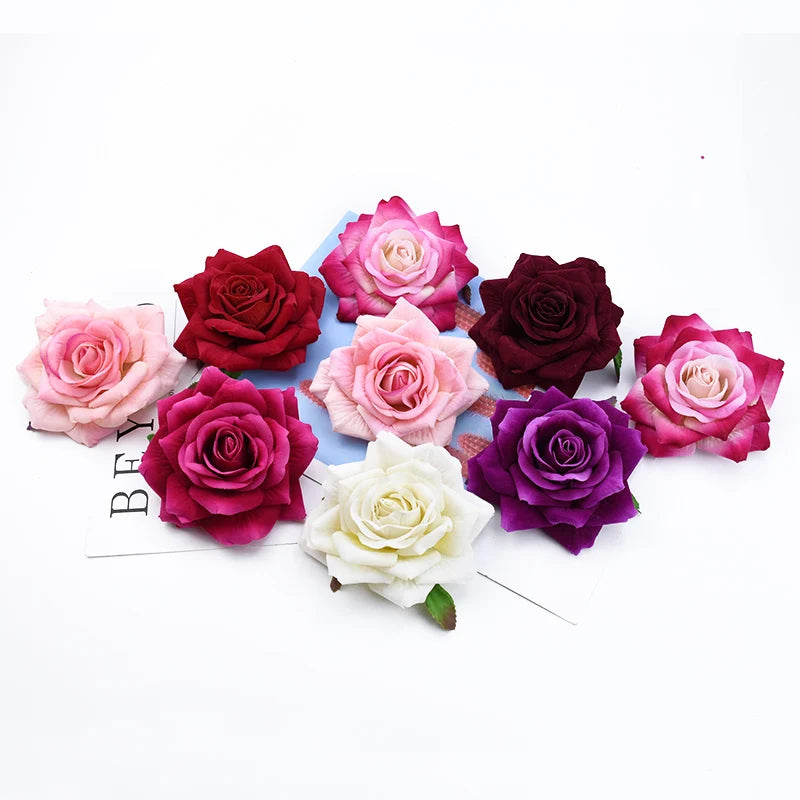 50/100 Pieces artificial flowers for home decoration wedding bridal accessories clearance diy gift box scrapbooking bride brooch