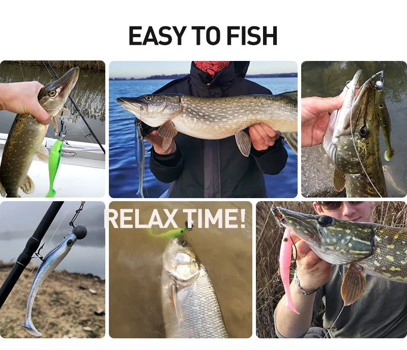ESFISHING soft lures fishing Peche pike Hog Shad 100mm  200mm Sea Fishing Silicone bait swimbait sea lake isca artificial