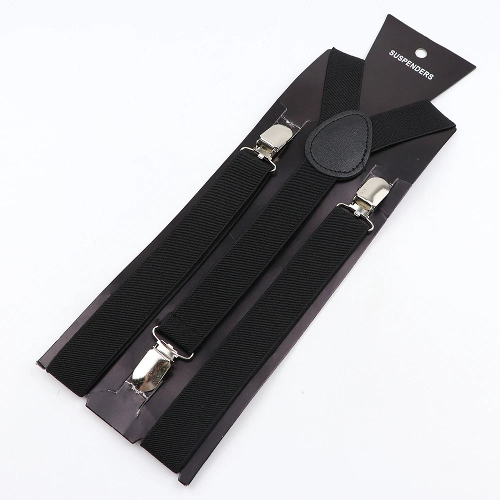 Hot Sale Solid Color Elastic Leather Suspender For Men Women Black Red Sage Green Adjustable Pants Shirt Girl Skirt Accessories