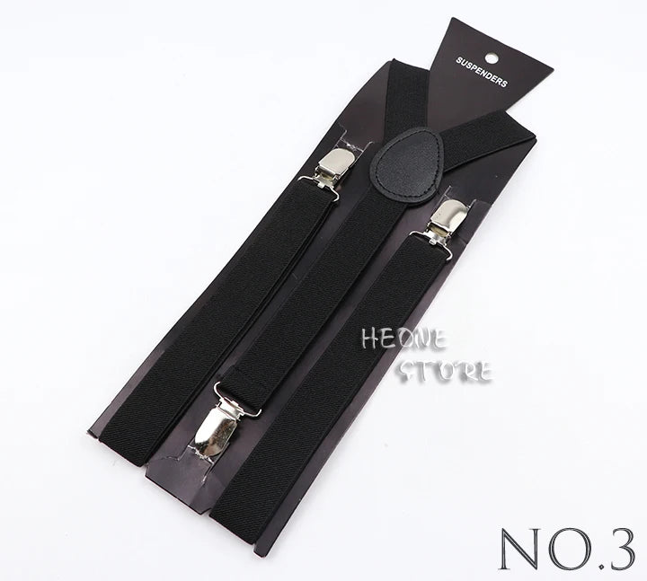 Hot Sale Solid Color Elastic Leather Suspender For Men Women Black Red Sage Green Adjustable Pants Shirt Girl Skirt Accessories
