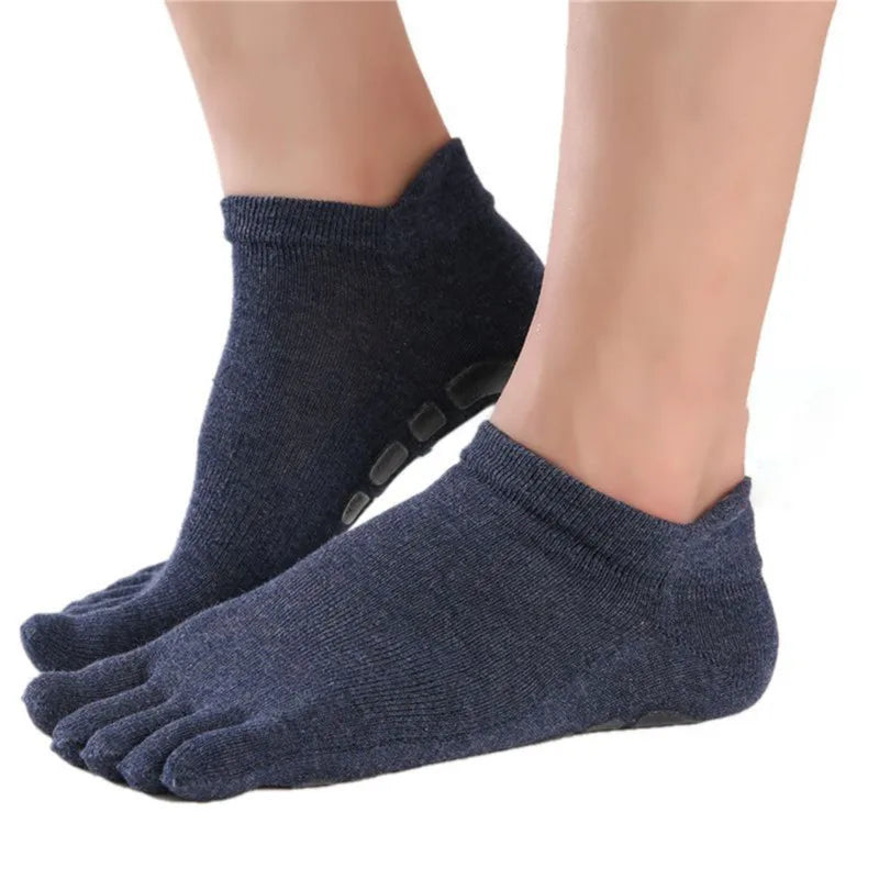 New Men Winter Thickened Five Fingers Socks Warm Non Slip Grip Fitness Toe Socks Low Calf Slipper Male Floor Socks