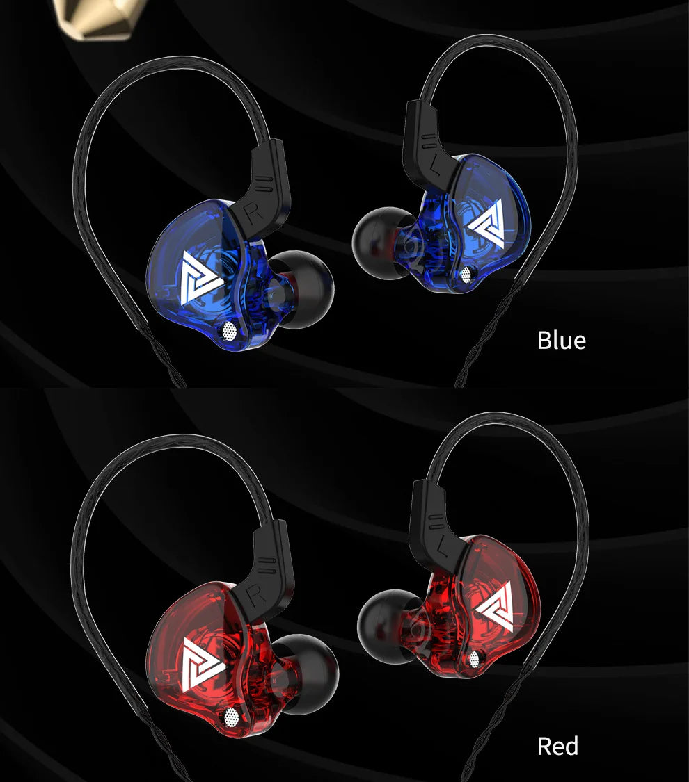 QKZ AK6 3.5mm Wired Headphones Copper Driver Stereo HiFi Earphone Bass Earbuds Music Running Sport Headsets Games Earphones