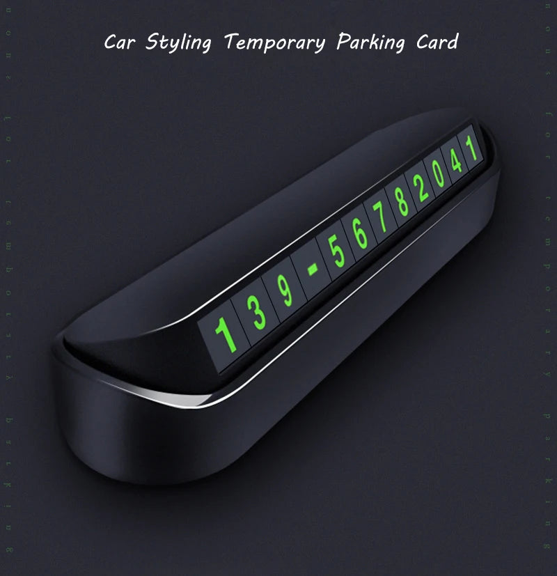 Car Temporary Parking Card Phone Number Card Plate Telephone Number Car Park Stop Automobile Accessories Car-styling 13x2.5cm